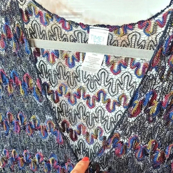 Time and Tru Women's Plus Crochet Kaftan Bathingsuit Coverup. (New) - Picture 10 of 12